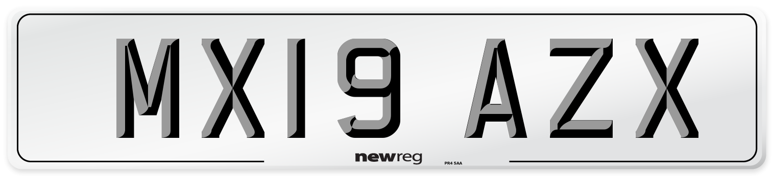 MX19 AZX Number Plate from New Reg